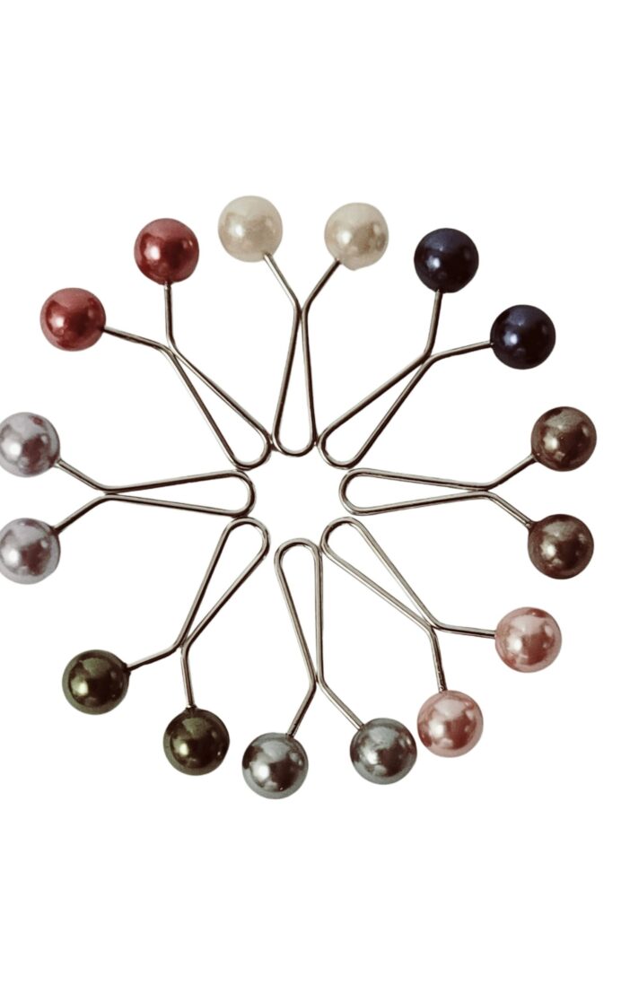 8 stk. hijab pins - flere farver