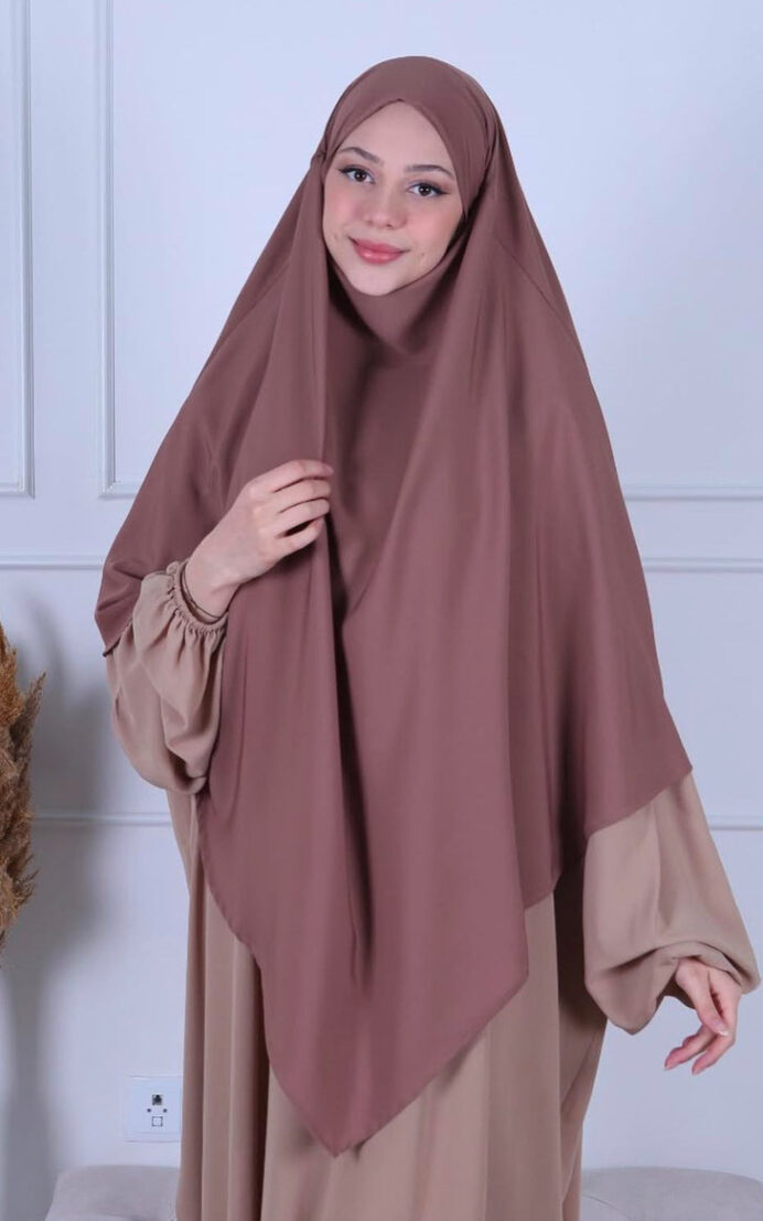 Medina silke khimar - gammel rust