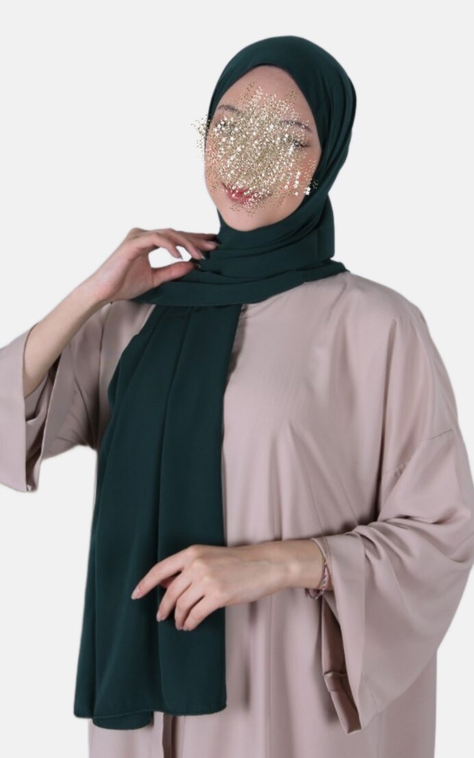 Medina silke sjal - mørkegrøn