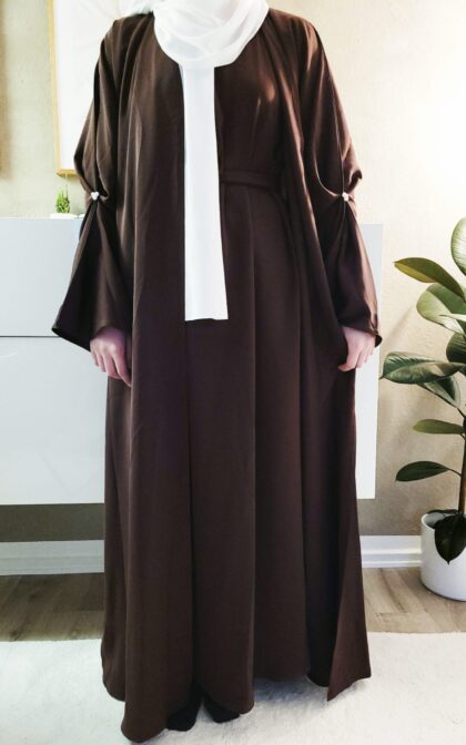 Dubai abaya sæt - bordeaux