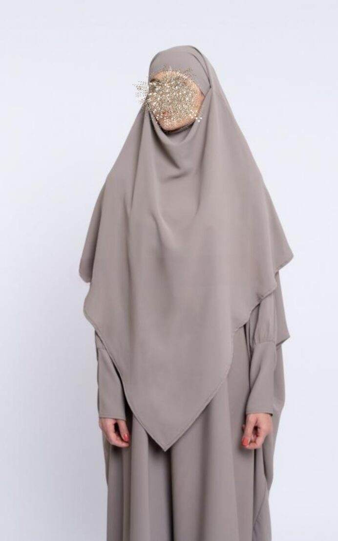 Medina silke khimar - taupe