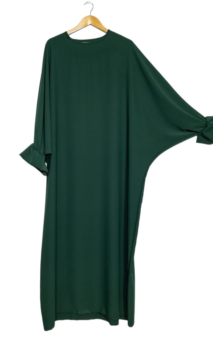 Butterfly abaya med tulipan manchetter - grøn