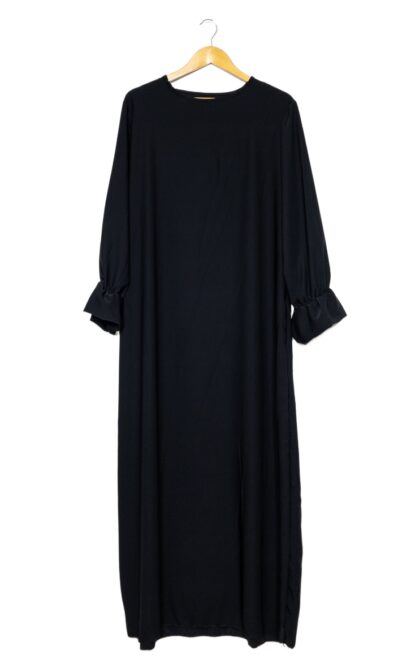 Abaya med tulipan manchetter - sort