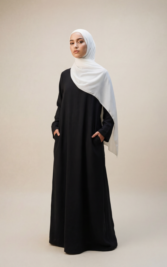 Jazz abaya med lommer - sort