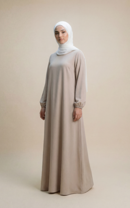 Noor Shams abaya - sandstone beige