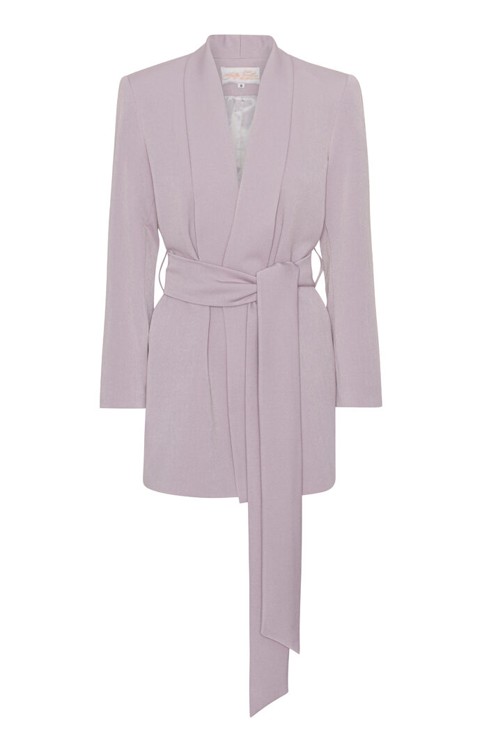 Blazer med bælte – Lavender mist