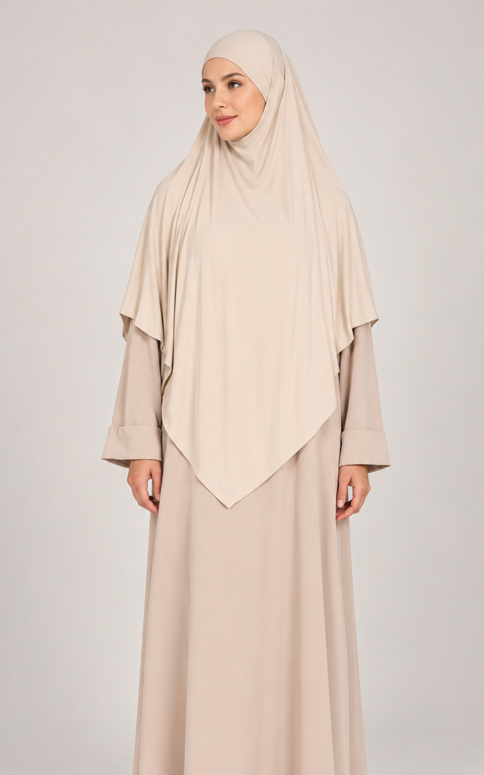 Bamboo khimar - beige